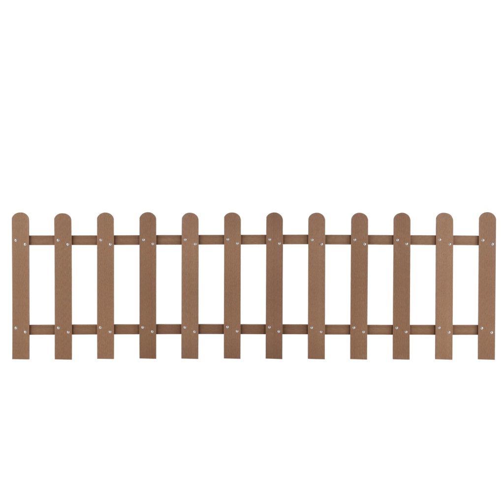 Steccato per Giardino Recinzione a 12 Doghe in WPC 200 x 60 cm - Marrone NEU.HOLZ