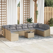 Set Divano da Giardino Beige e Grigio Chiaro polyrattan 3355579