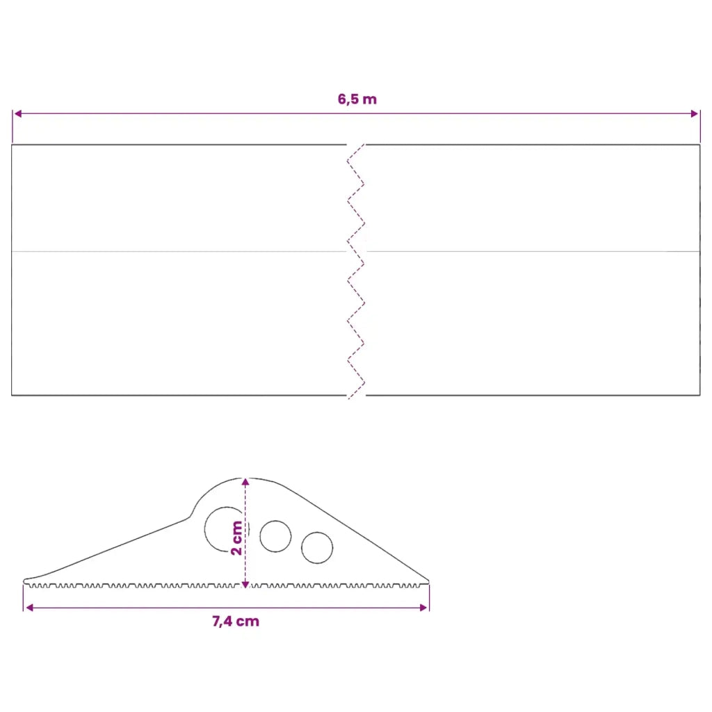 Guarnizione per pavimento del garage Nero 74 x 20 mm 6,5 m 42038273