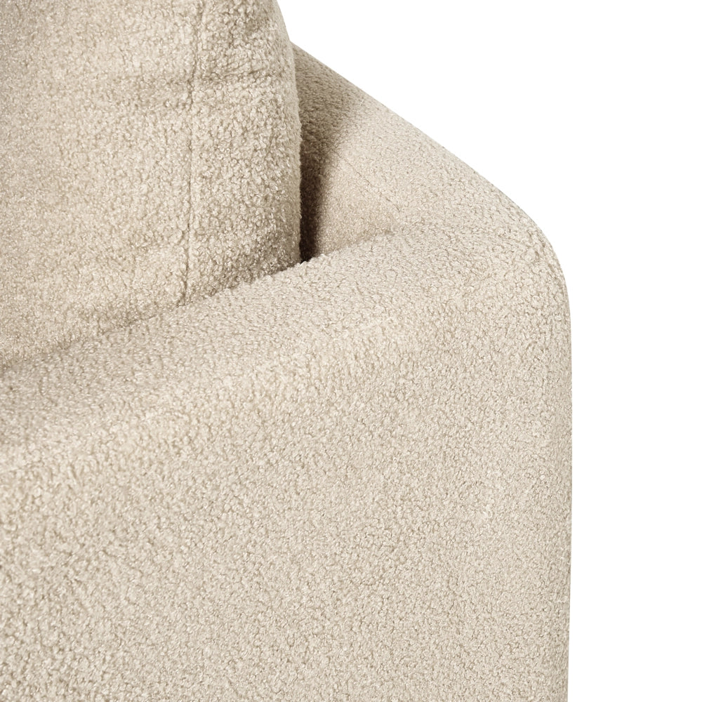 Divano a 2 posti Rivestimento in beige Gambe in legno con braccioli Angolo lettura soggiorno Stile scandinavo moderno
