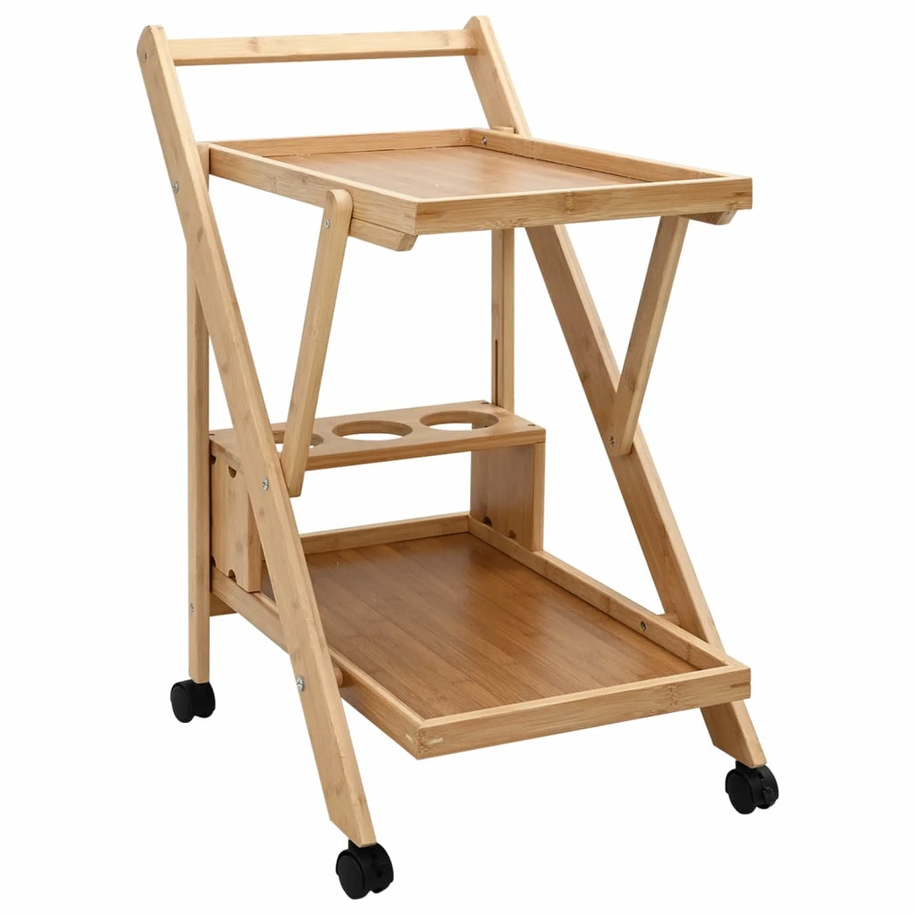 Carrello da Cucina con Ruote Marrone Chiaro 65 x 40,5 x 76,5 cm