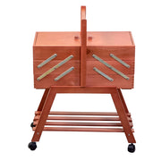 Cassetta Portalavoro n.40 in legno con ruote noce cm 45x28xh62