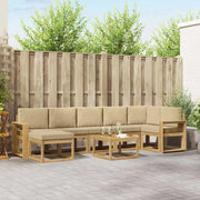 Set di divani da esterno 8 pcs Bianco e Beige Poliestere