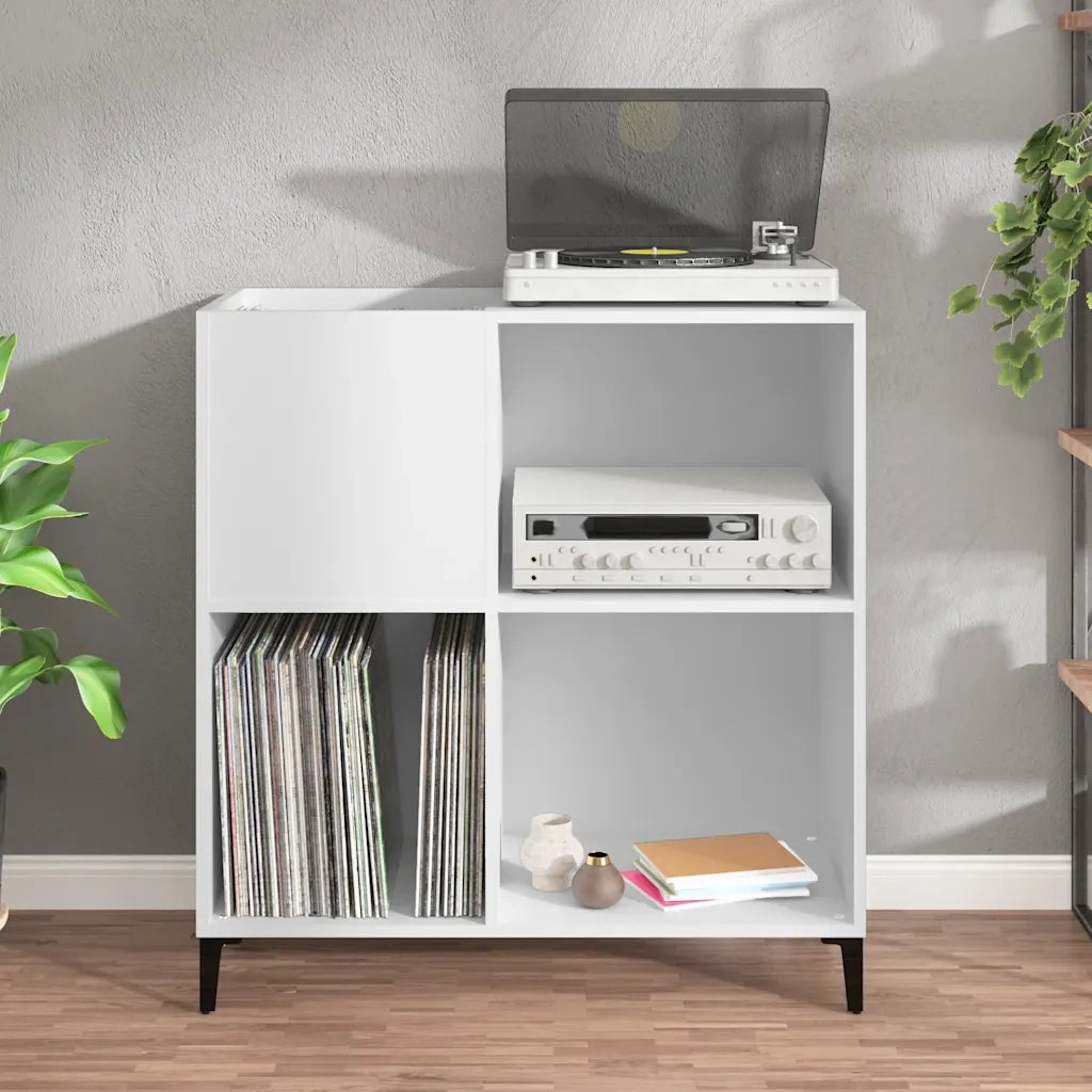 Mobile Porta Dischi Bianco 84,5x38x89 cm in Legno Multistrato CFW2471552