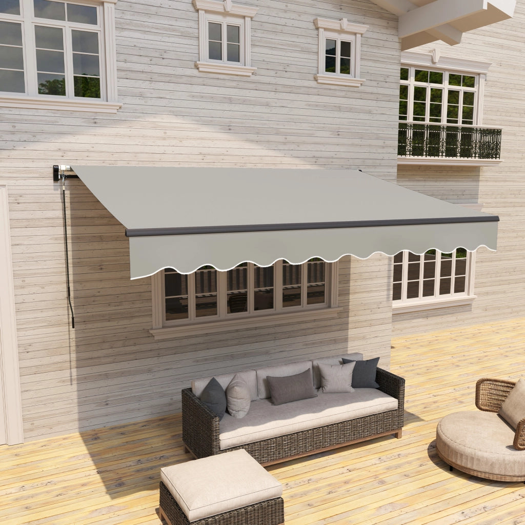 Toldo Retraibile in Alluminio per Finestre e Porte ¨C zephmum ¨C Grigio 360x220 cm