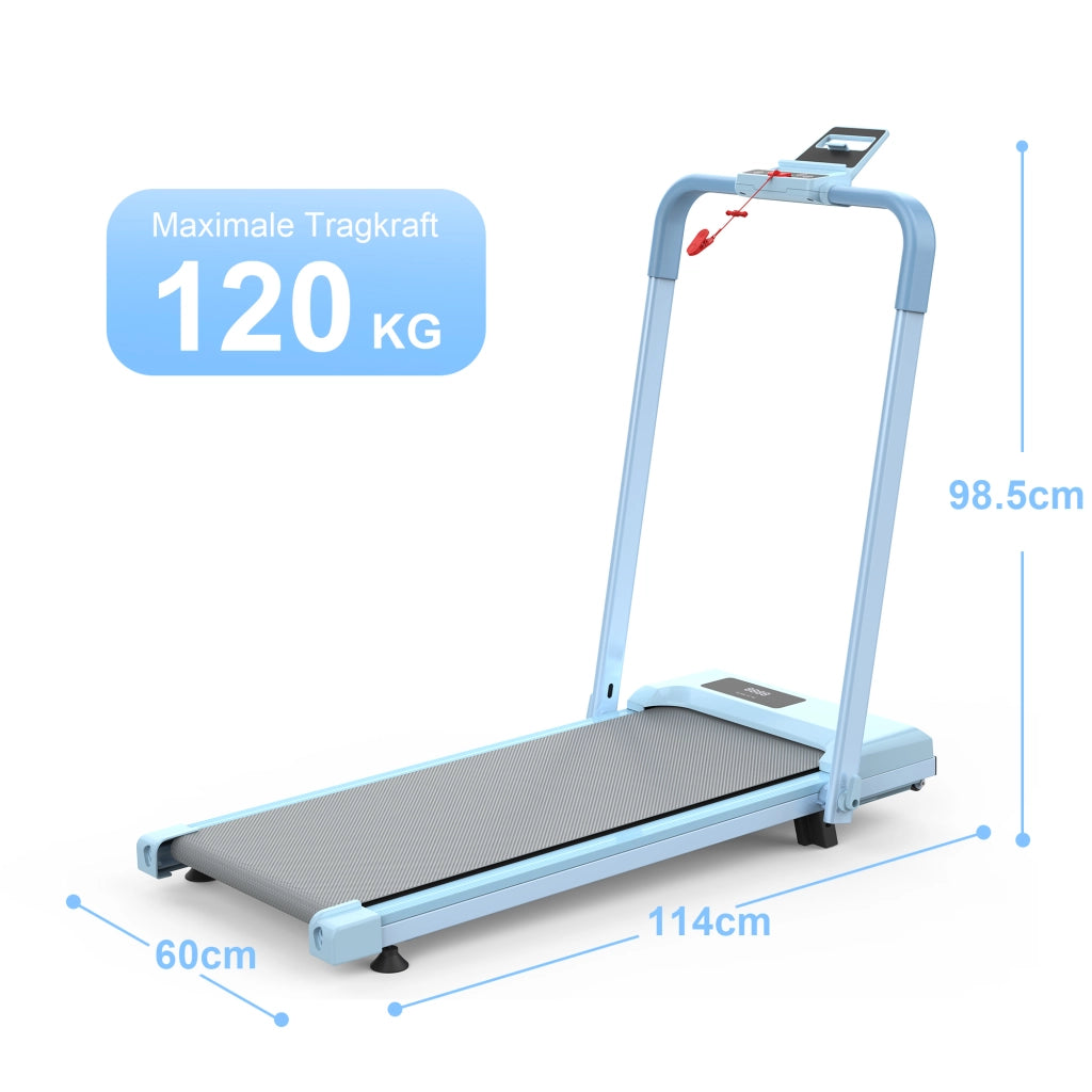 TAPIS ROULANT 3 IN 1 Pieghevole con inclinazione 10%, Blu, Acciaio