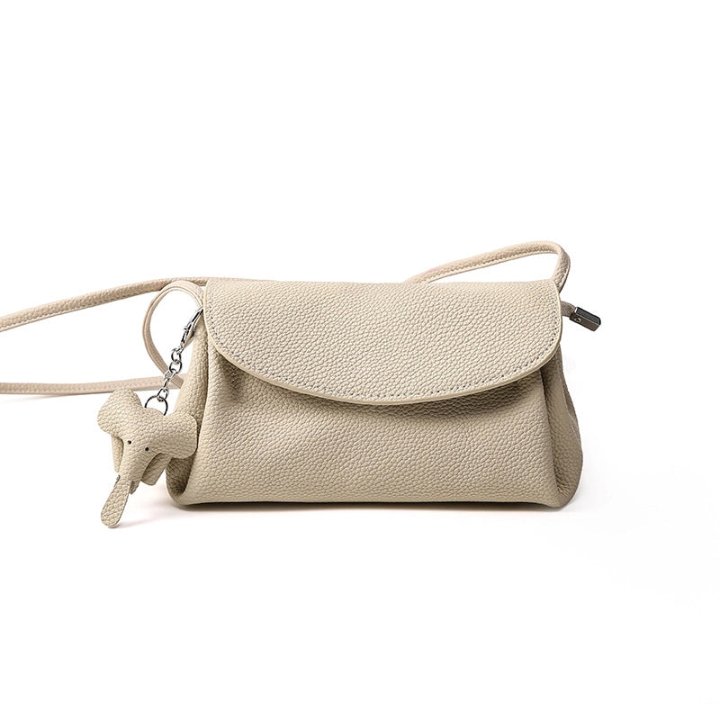 Borsa a tracolla da donna in vera pelle, colore bianco.