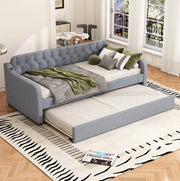 Divano letto estraibile 90x200 cm grigio con presa USB e rete a doghe