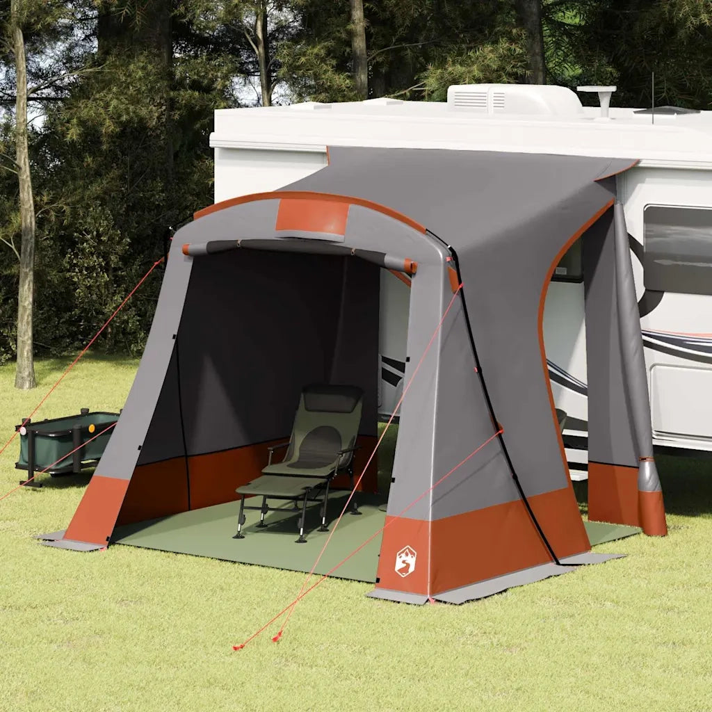 vidaXL Tenda Grigio e Arancione e Nero 285 x 255 x 245 cm Poliestere