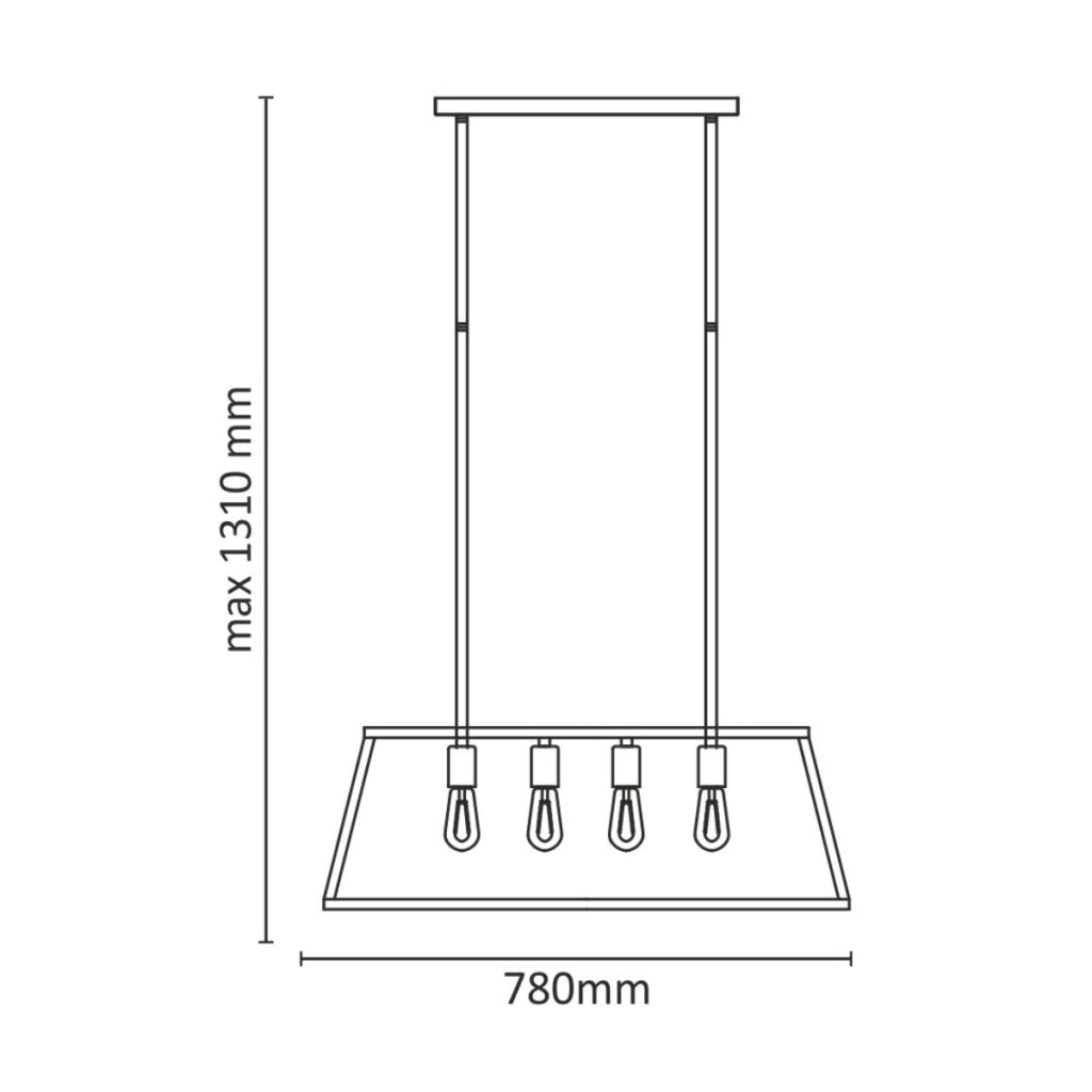 Lampada sospesa FINLAND bianca 4xE27 131cm in vetro Polux