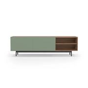 Mobile TV Herdasa effetto noce e verde gambe grafite 52x180x44
