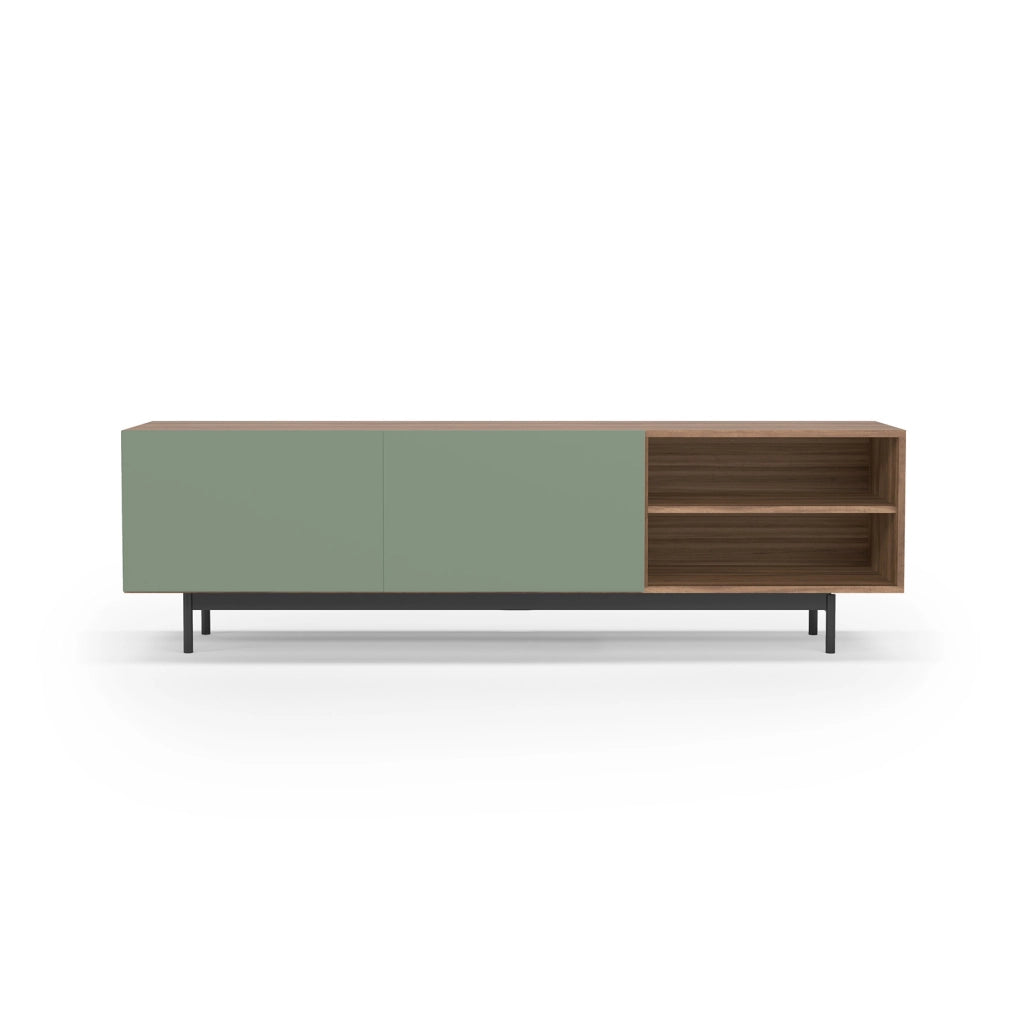 Mobile TV Herdasa effetto noce e verde gambe grafite 52x180x44