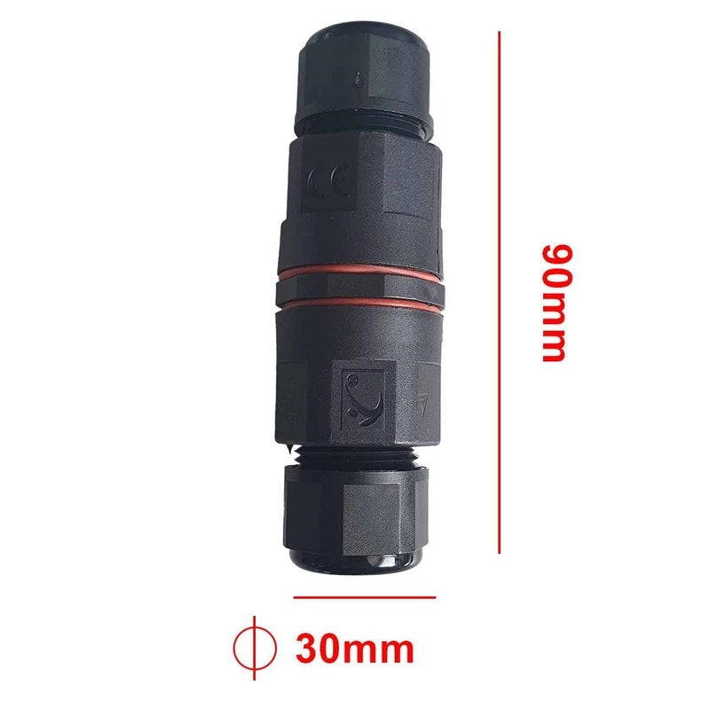 2 Connettori Veloce IP68 Forma I Manicotto Collegamento Cavo Esterno 3P 90x30mm