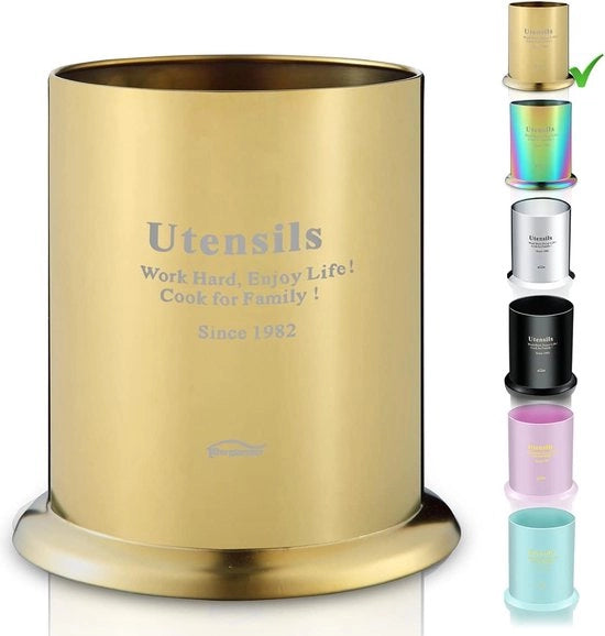 Gerei Organizzatore per Cucina in Acciaio Inox con Verniciatura a Ti, per Lavabo in Cucina, Organizzatore per Utensili Culinari in Cucina.