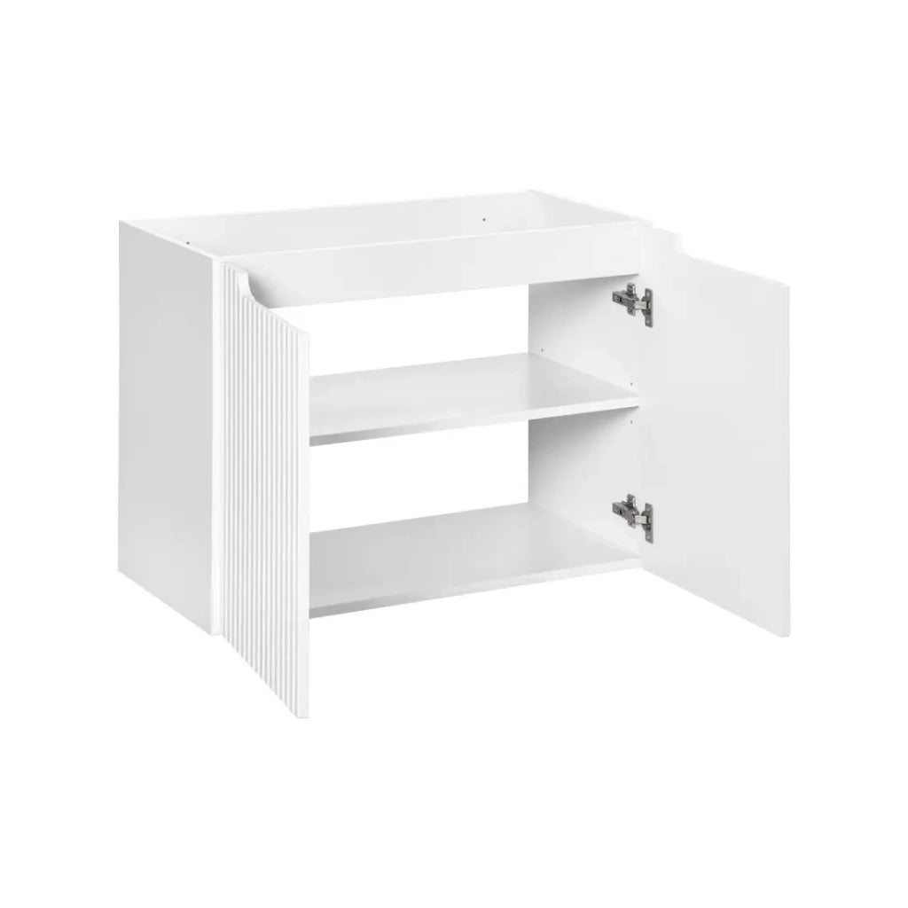Mobile sottolavabo VANO – 2 ante – Bianco alpino – L80 × P39 × H57 cm – Da appendere