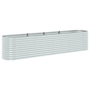 Fioriere | Cassetta per fiori | Letto Rialzato Giardino 400x80x81 cm in Acciaio Zincato Argento