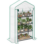 Serra da giardino 4 livelli ¨C zephmum ¨C 90x49x160 cm bianco acciaio galvanizzato