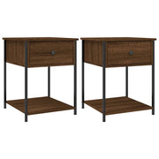 Set di 2 Comodini | Armadio da Notte | Mobiletto da notte Rovere Marrone 44x45x58 cm in Legno Multistrato