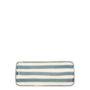 Lido Collezione Righe Set 2 Piatti Rettangolari in Ceramica Artigianale Grigio - Design Italiano Realizzato a Mano a Civita Castellana