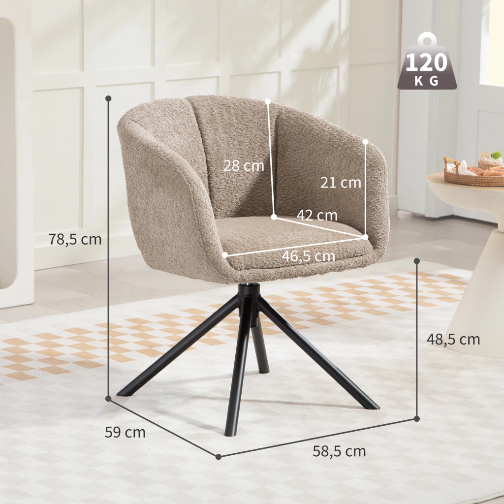 Poltrona girevole imbottita ¨C zephmum ¨C beige chiaro