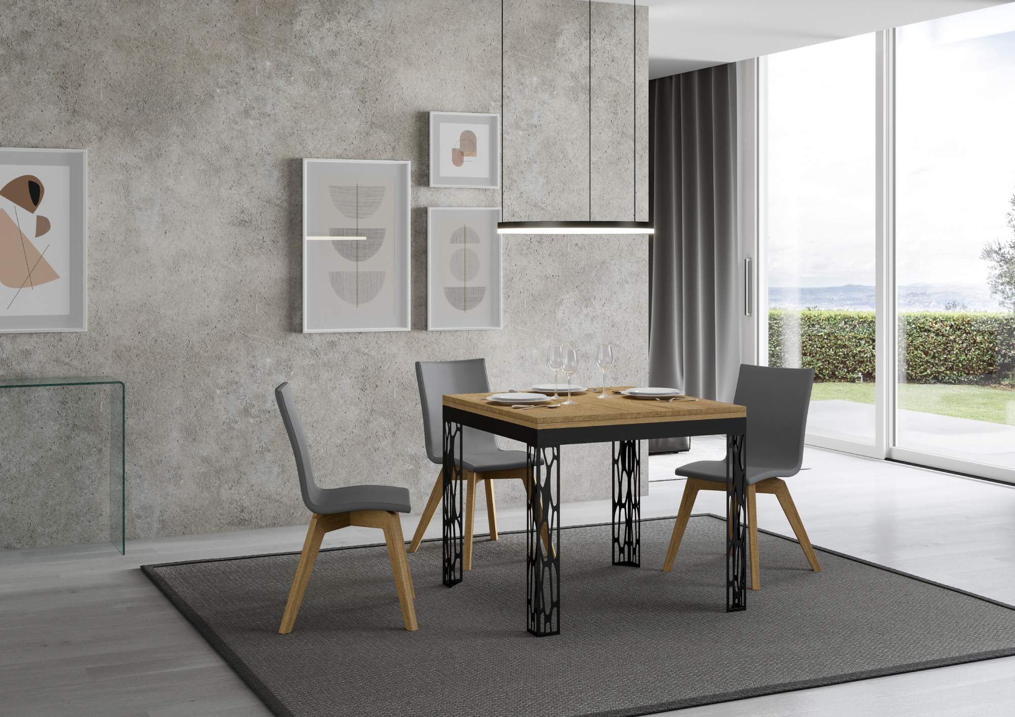 Tavolo Allungabile 90x90-180x78-80 cm Ghibli Libra Quercia Naturale