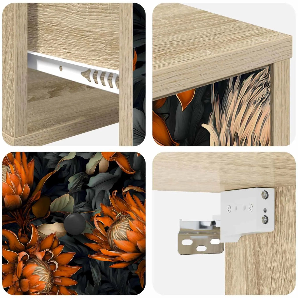 Mobiletto da comodino a parete LOCHEM 2 pz Rovere Sonoma 8007434
