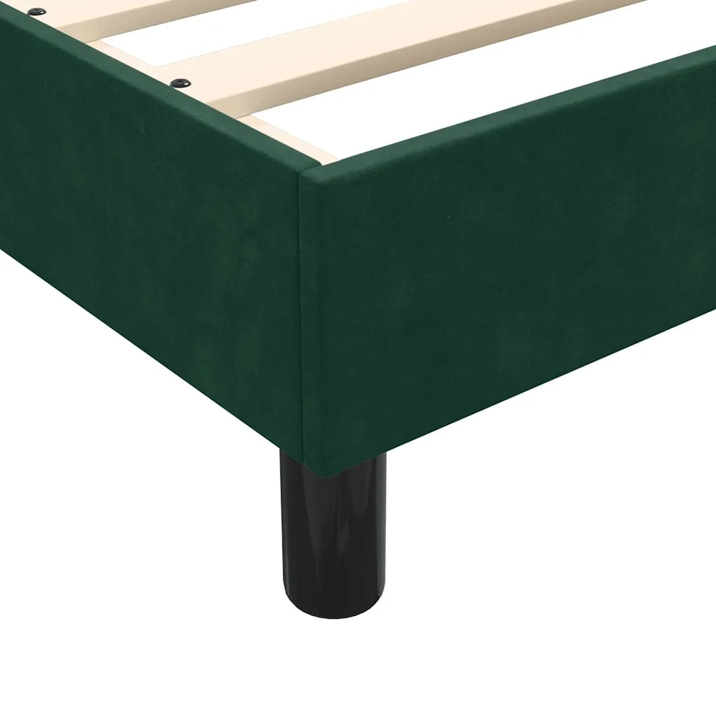 vidaXL Giroletto senza Materasso Verde Scuro 90x210 cm in Velluto