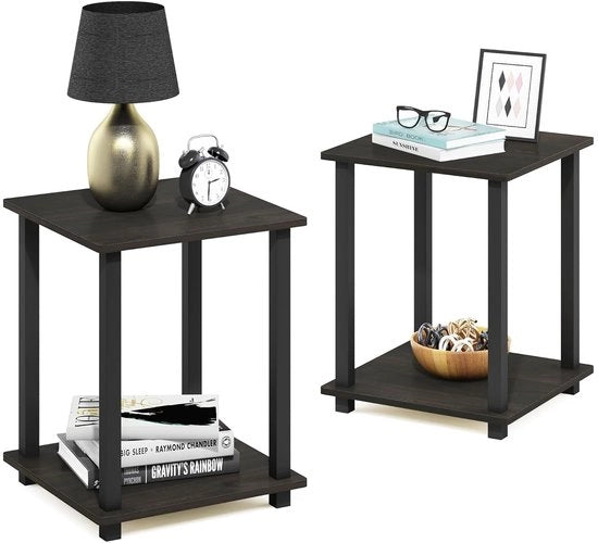 Set di tavolini supplementari compatti - progetto di design elegante - set di 2 - legno composito - 39,6 x 49,8 x 39,6 cm