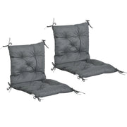 SET 2 CUSCINI PER SEDIE DA ESTERNO IN POLIESTERE E COTONE CON LACCI, 50X98X8 CM, GRIGIO