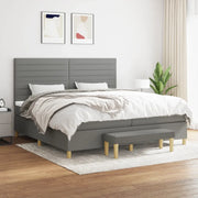 Giroletto a Molle con Materasso Grigio Scuro 200x200 cm Tessuto 3137262