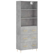 Credenza | Madia | Buffet da pranzo | Armadio da pranzo Grigio Cemento 69,5x34x180 cm in Legno Multistrato