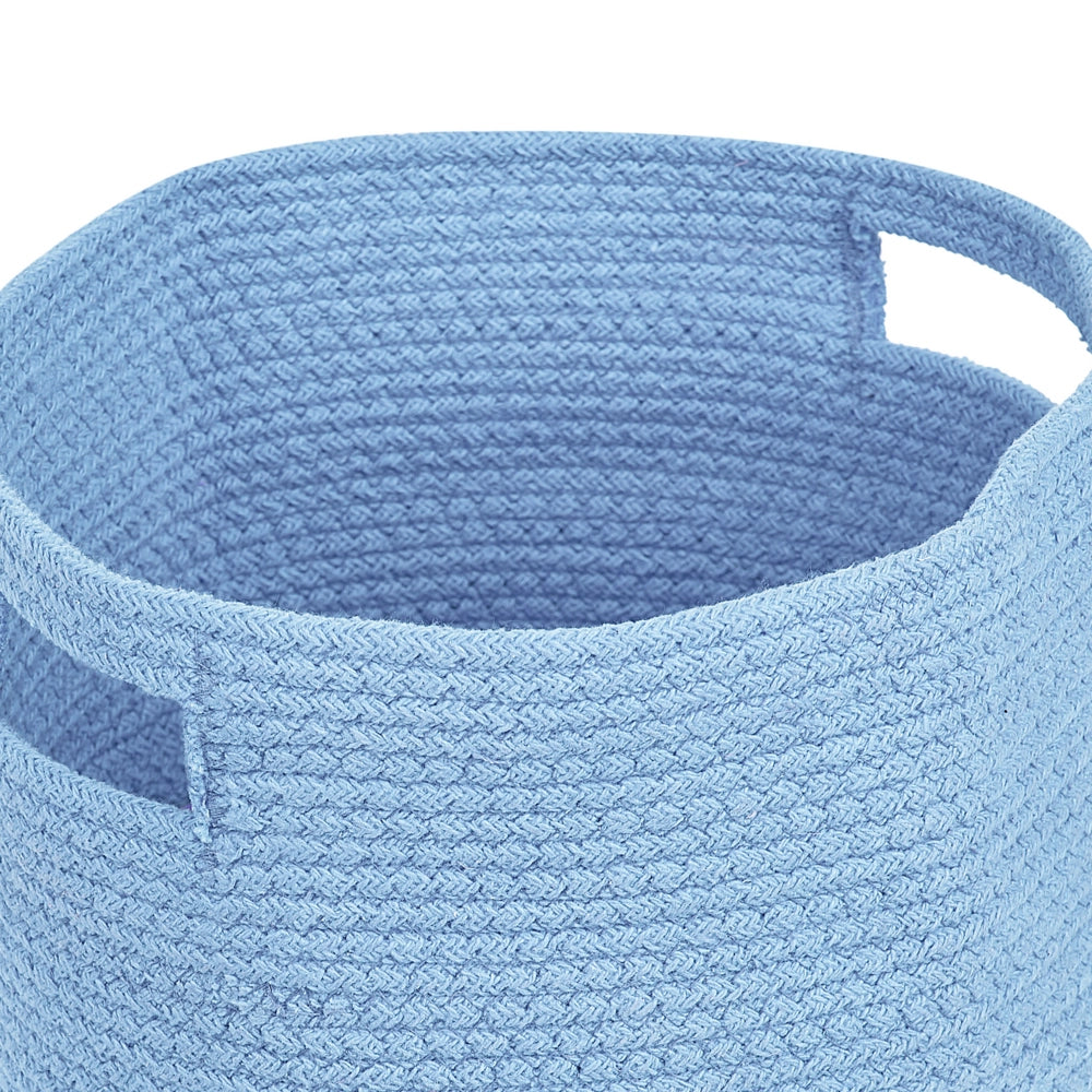 Set di 2 cesti in cotone intrecciato blu boho interno esterno