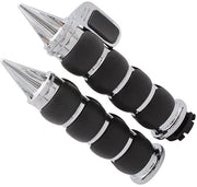 Manubrio per Motocicletta a Manubrio - Nero + Cromo - Materiale di Alta Qualità - Adatto per Diverse Bici - 22mm