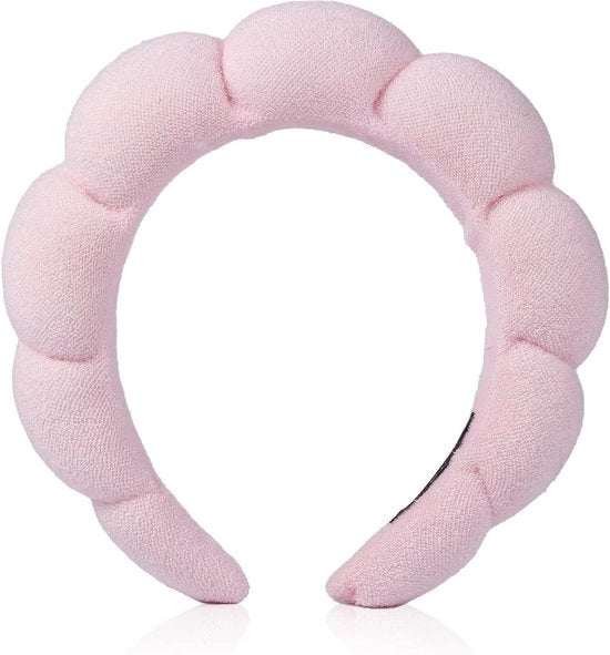 Cintura per capelli Donna - Cintura di spugna per capelli - Rimuovere il trucco - Cintura larga per il viso - Lavaggio del viso - Docce - Cura della pelle (Rosso)