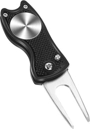 Golf Divot Tool Opvougbile - Acciaio Inossidabile - Classica Strumentazione da Golf per Borse da Golf - Accessorio Sport e Outdoor