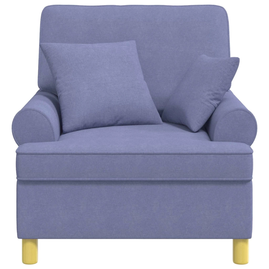 Poltrona XL con Cuscini Blu jeans Tessuto 42043495