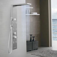 Colonna doccia york acciaio 4 funzioni display controllo temperatura 2 finiture *** finitura- cromo spazzolato, confe...