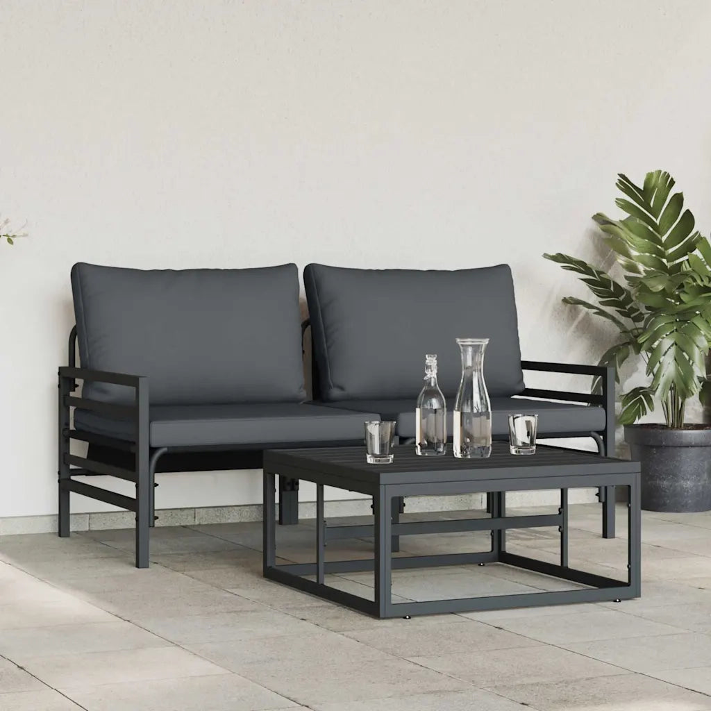 vidaXL Set Divano da Giardino 3 pcs Antracite Acciaio