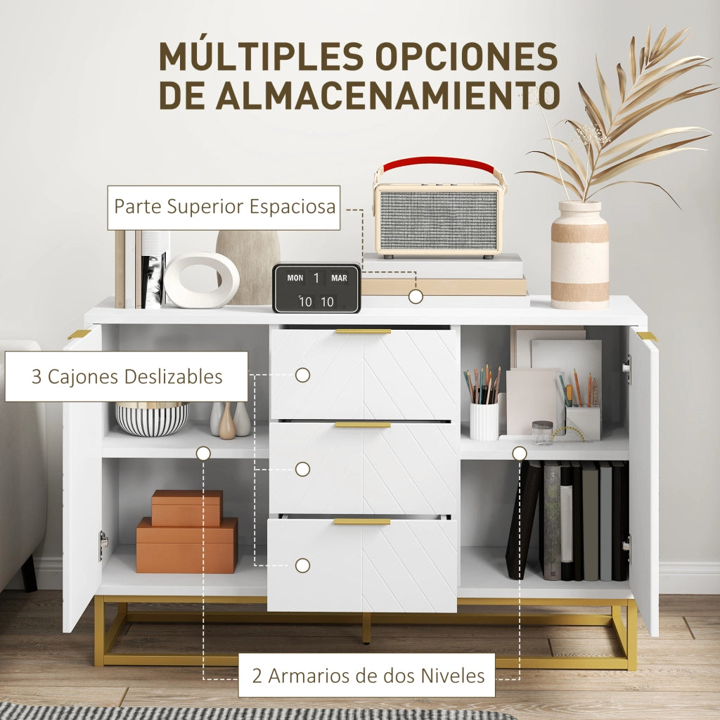 Mobile TV con cassetti e ante ¨C zephmum ¨C bianco 120x40x76 cm