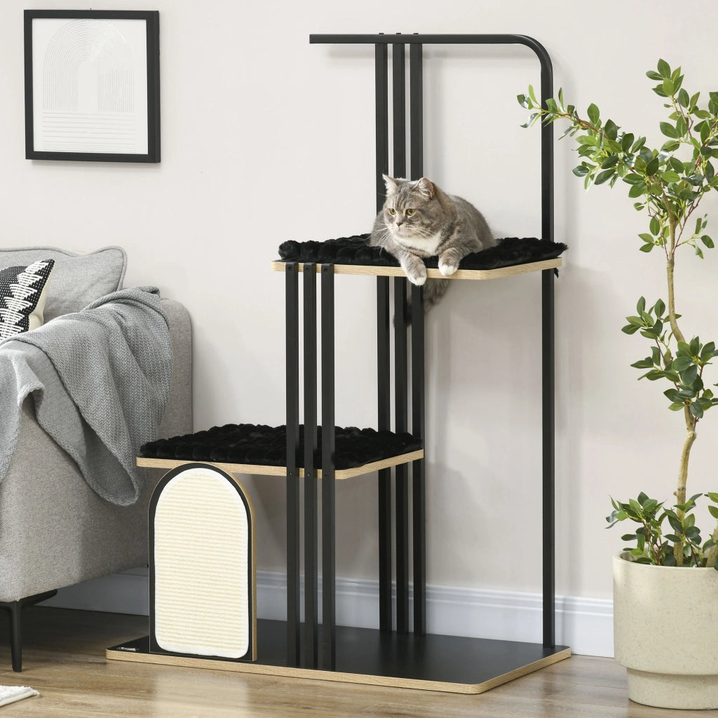 Tiragraffi per Gatti con Cuscini ¨C zephmum ¨C Nero, Acciaio, 85x48x128 cm