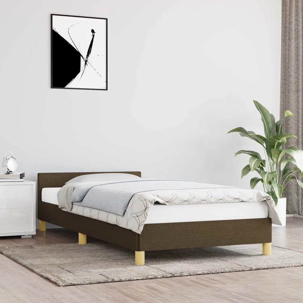 Giroletto senza Materasso-Struttura Letto Marrone Scuro 80x200 cm Tessuto 590475