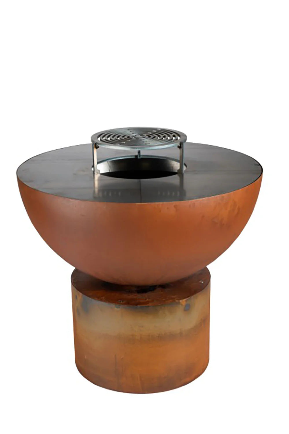 Barbecue a Legna Ø80x80 cm Primula in Acciaio Effetto Ruggine