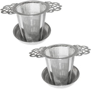 Due pezzi Filtro per Tè - Filtro per Tè in Rame - Filtro per Tè con Manopola e Doccia - Filtro per Tè per Tè Fresco - Infusore per Tè