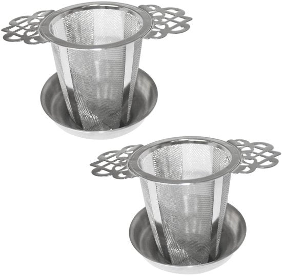 Due pezzi Filtro per Tè - Filtro per Tè in Rame - Filtro per Tè con Manopola e Doccia - Filtro per Tè per Tè Fresco - Infusore per Tè