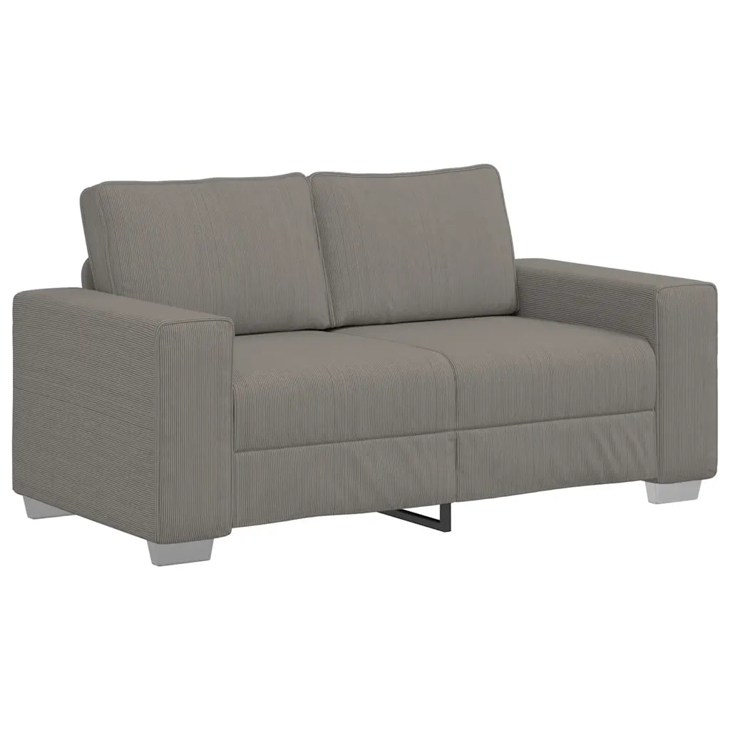 Divano Divanetto Grigio Chiaro 160x77x82cm Tessuto di Velluto a Coste 4105193