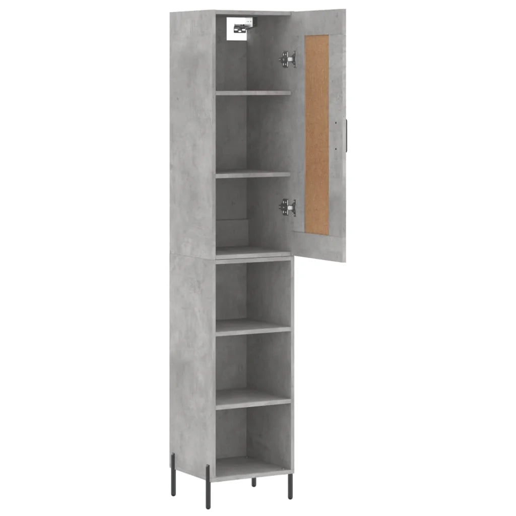 Buffet credenza cassettiera mobiletto mobile contenitore organizer cucina soggiorno salotto alto 34,5 x 34 x 180 cm legno ingegnerizzato grigio 02_0034298