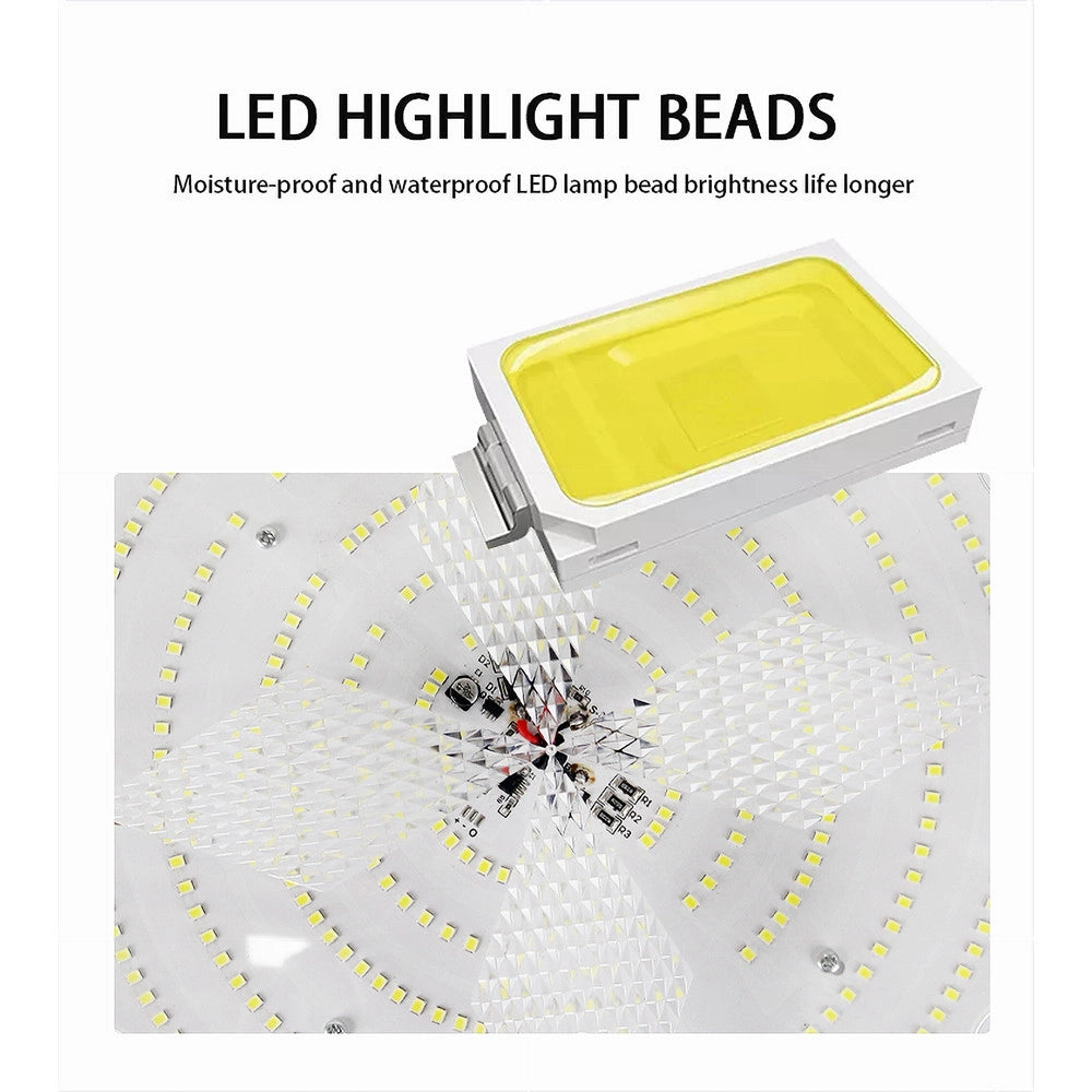 Trade Shop - Plafoniera Faro Led Pannello Solare 200 W Con Sensore Crepuscolare Ip65 Esterno -