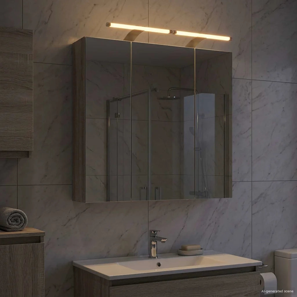 Mobiletto per specchio da bagno Grigio Sonoma 70 x 14,5 x 70 cm