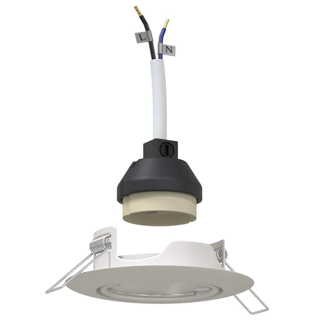 Set di 24 faretti da incasso moderni 9 x 9 x 2,5 cm con regolazione orientabile metallo bianco 02_0058273