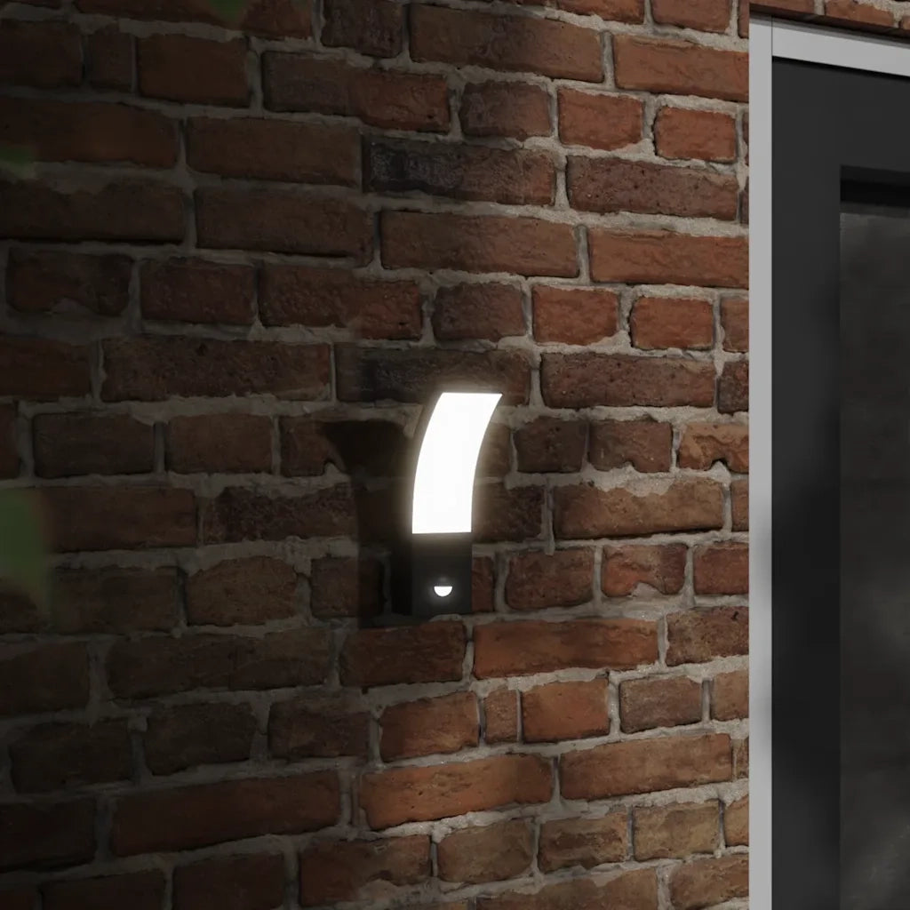 Applique con LED e Sensore 2 pz Nere in Alluminio Pressofuso CFW7642421